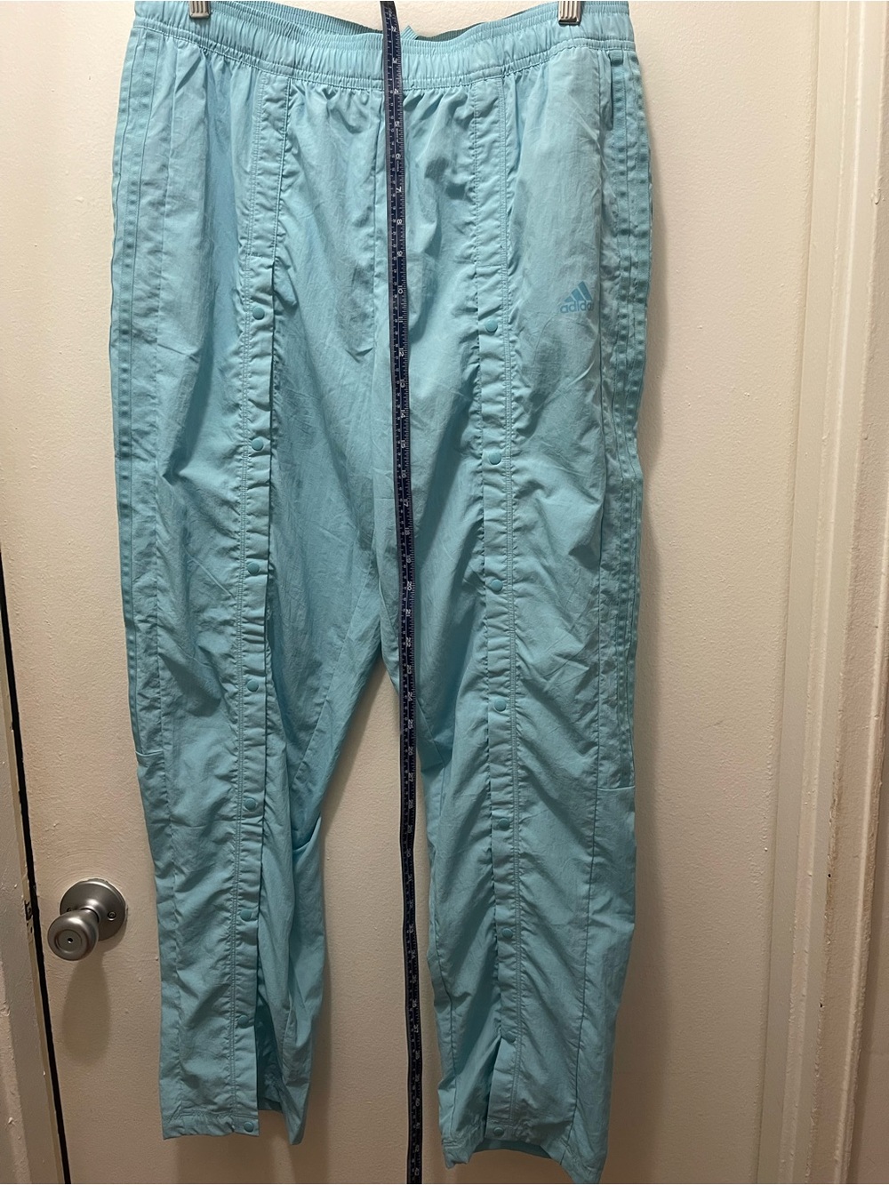 Adidas Women's Tiro Snap Buttons Track Pants, Aqua Large